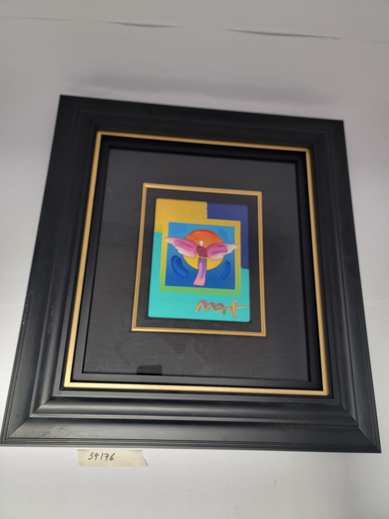 Angel with Sun on Blends by Peter Max Original Signed Mixed Media