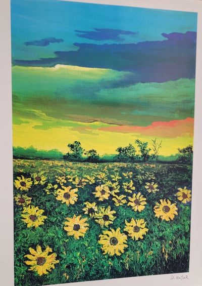 Sunflowers at Dusk David Najar Seriolithograph