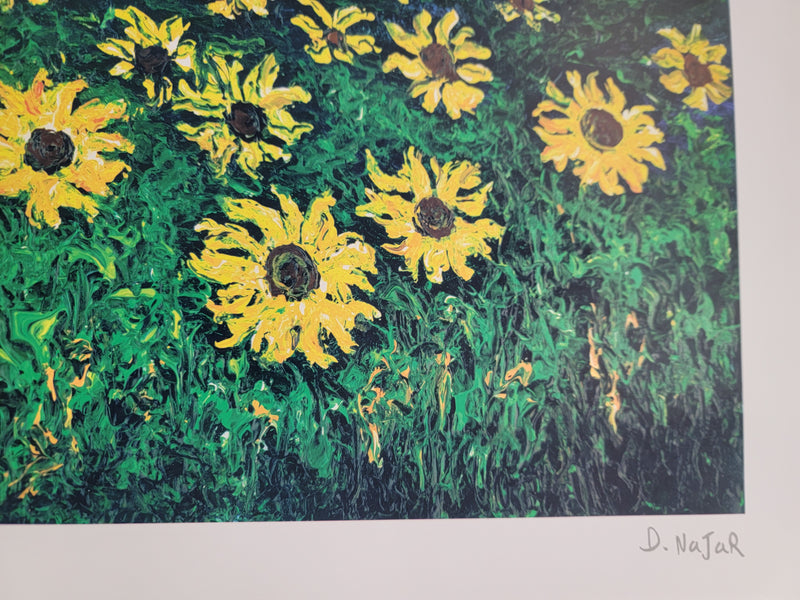 Sunflowers at Dusk David Najar Seriolithograph