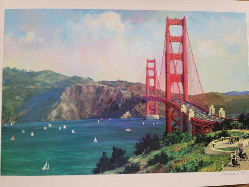 Golden Gate Bike Ride by Alexander Chen Seriolithograph