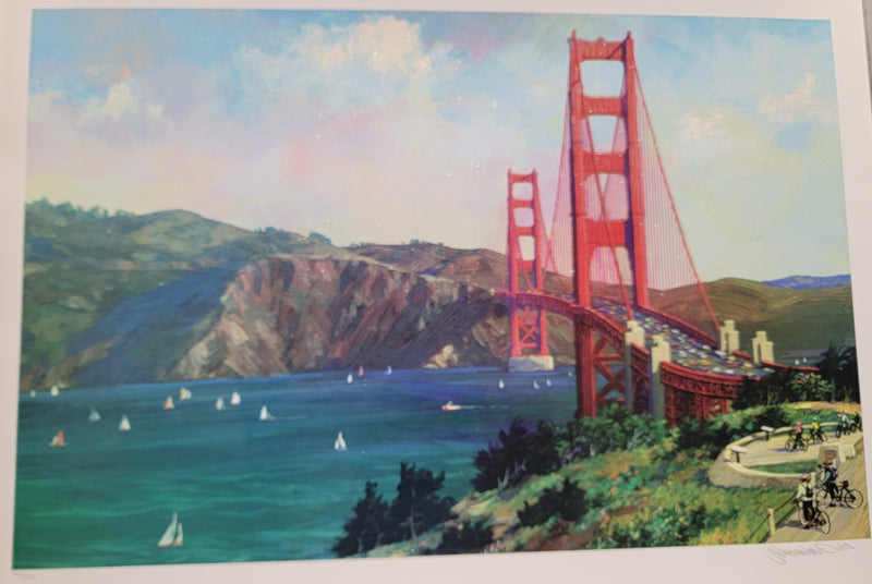 Golden Gate Bike Ride by Alexander Chen Seriolithograph