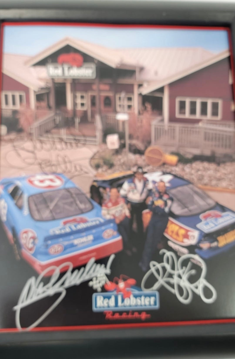 Red Lobster Photo Card Signed by Richard Petty, Kyle Petty, John Andretti